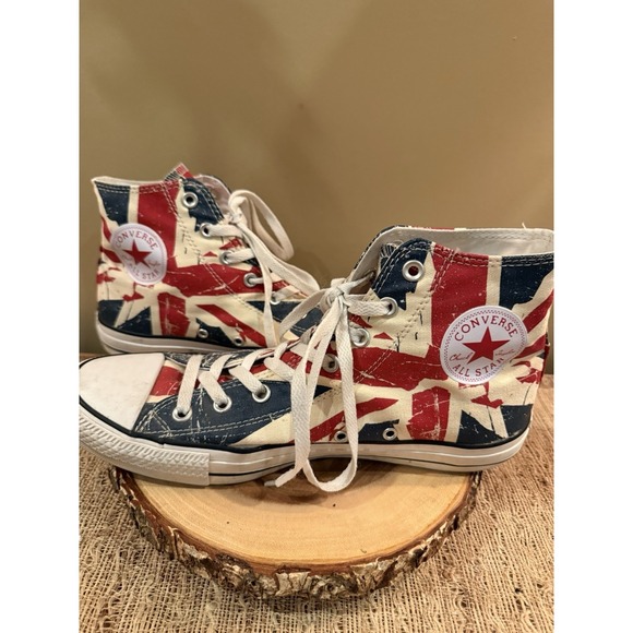 Converse High top Chuck Taylor High Union Jack Flag Sneakers Unisex M-11 Rare - Picture 2 of 16